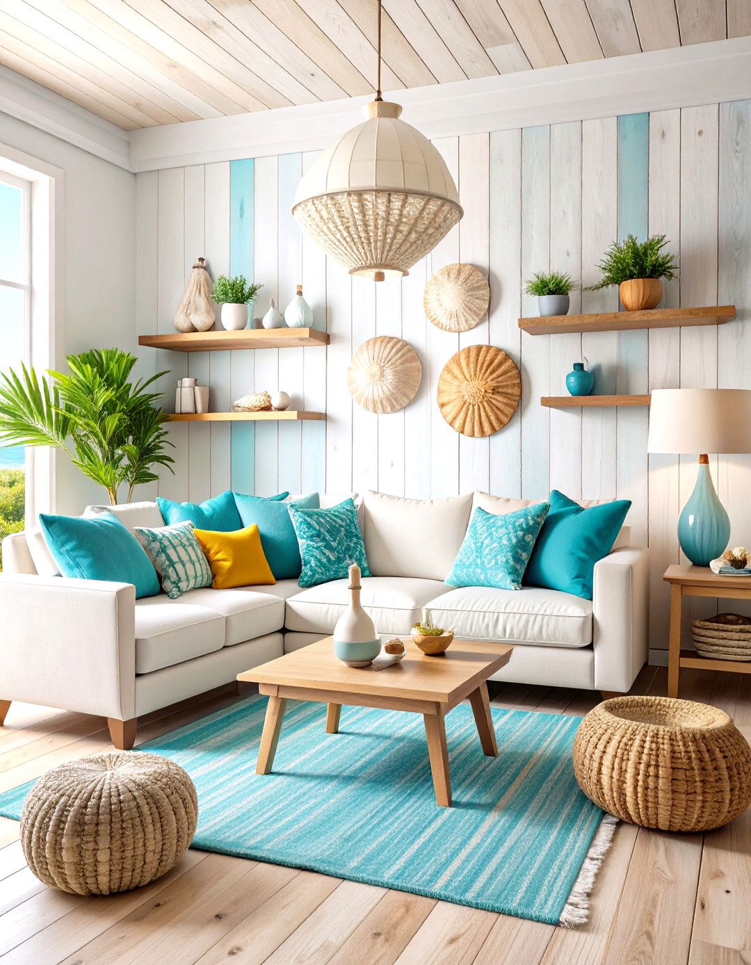 Whitewashed Coastal Accent Wall - 20 Tv Accent Wall Ideas