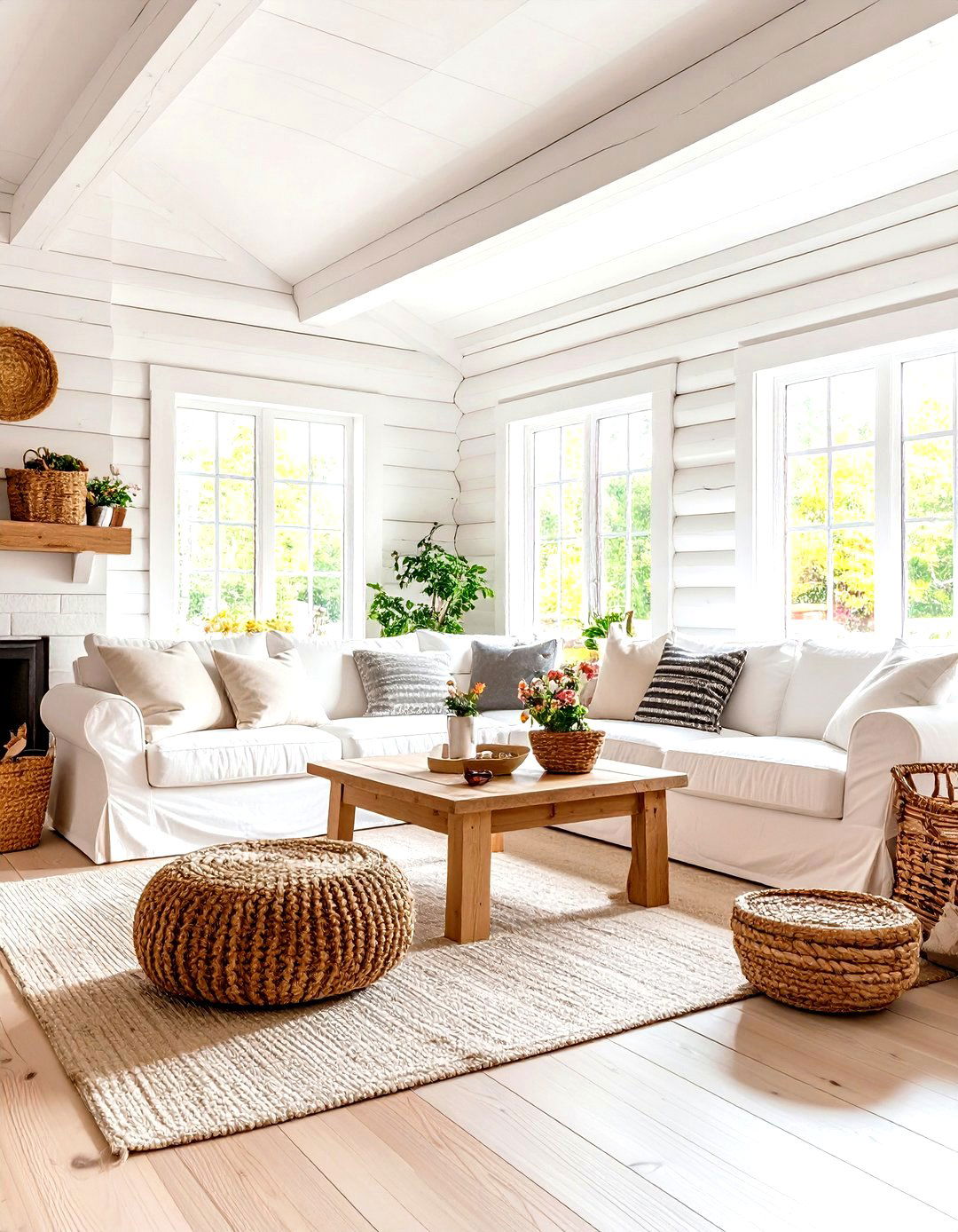 Whitewashed Log Cabin Interior Design - 20 Log Cabin Interior Design Ideas
