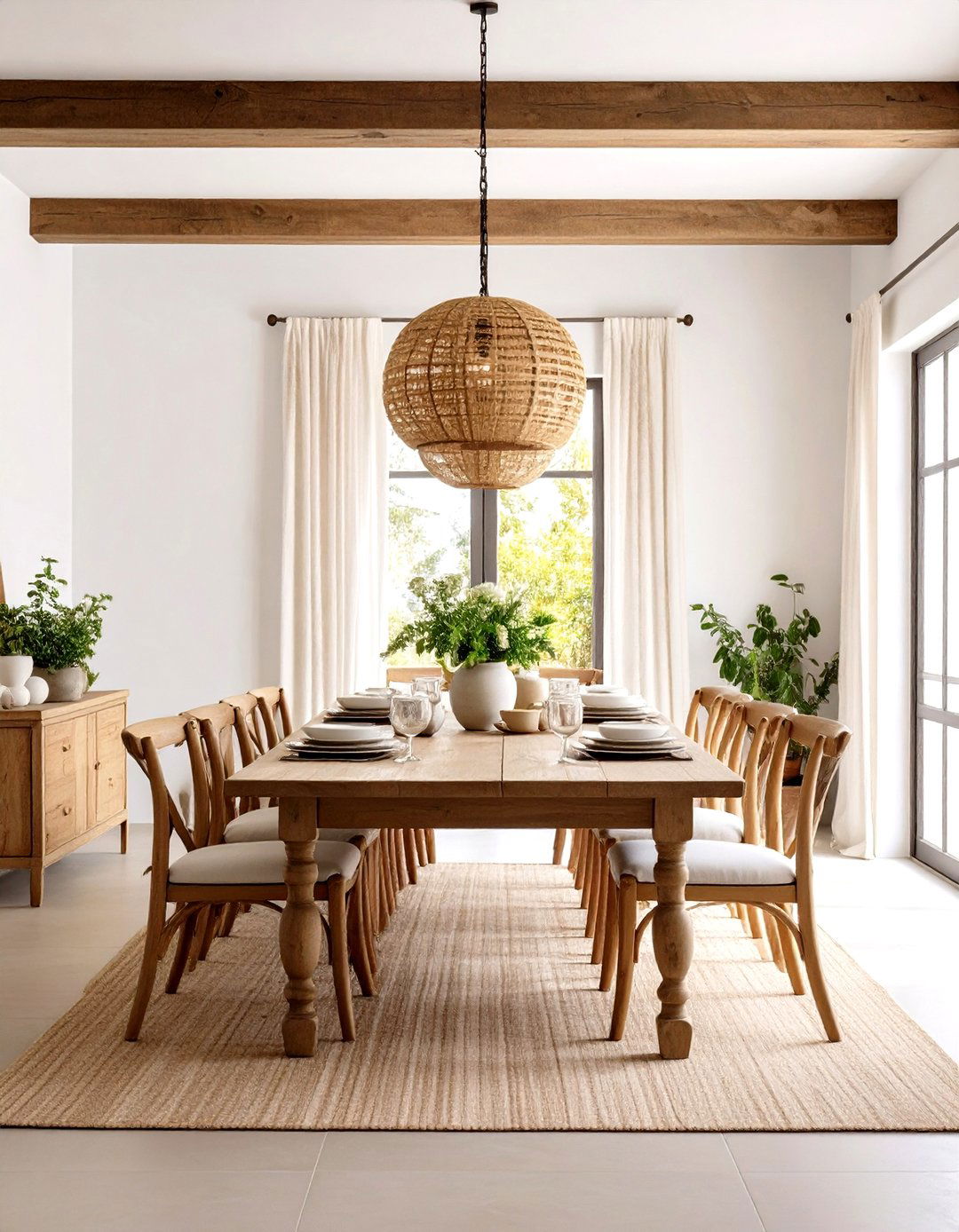 Whitewashed Plaster and Dark Wood Spanish Contrast - 20 spanish style dining room ideas