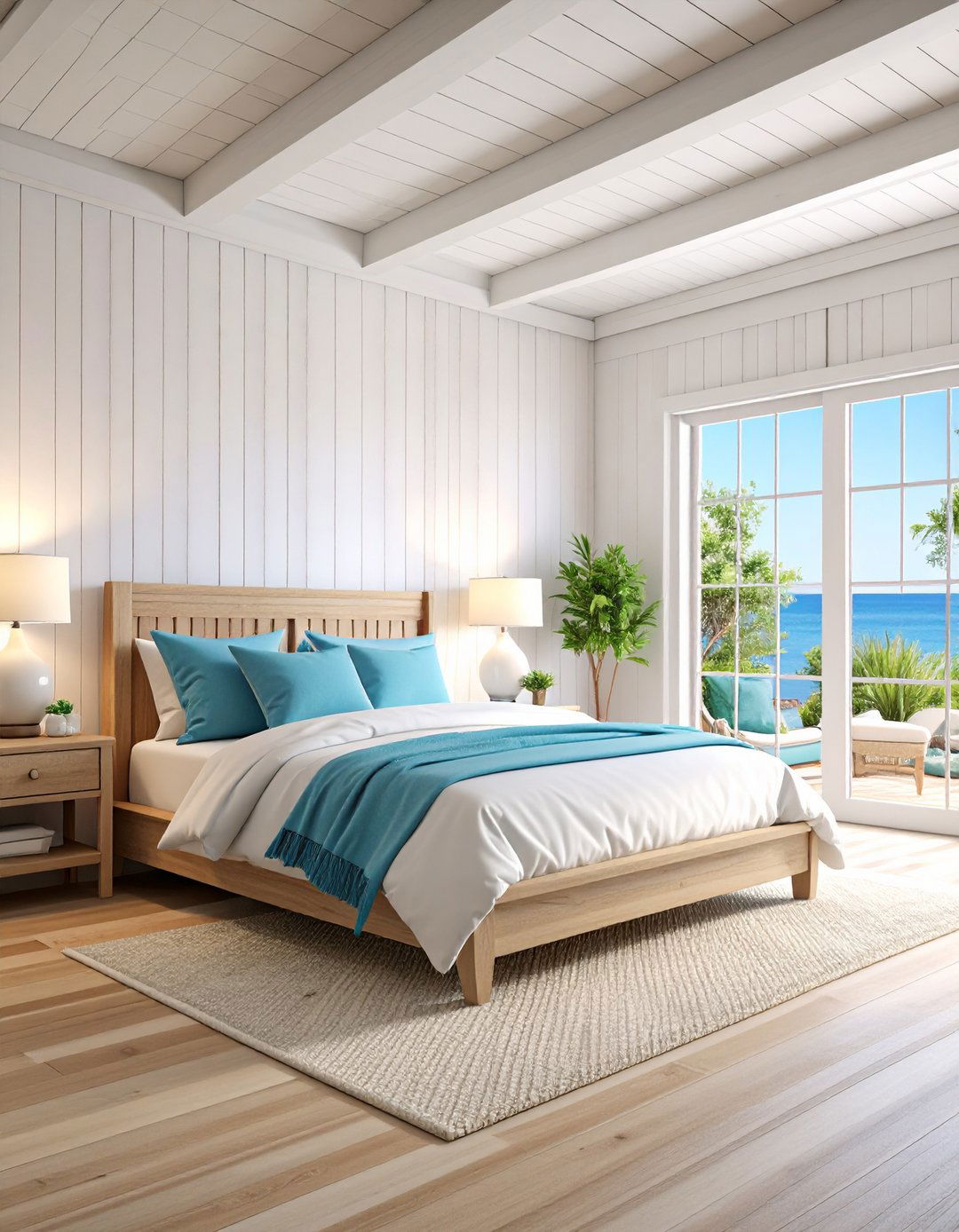 Whitewashed Shiplap for Coastal Style - 20 Shiplap Bedroom Ideas