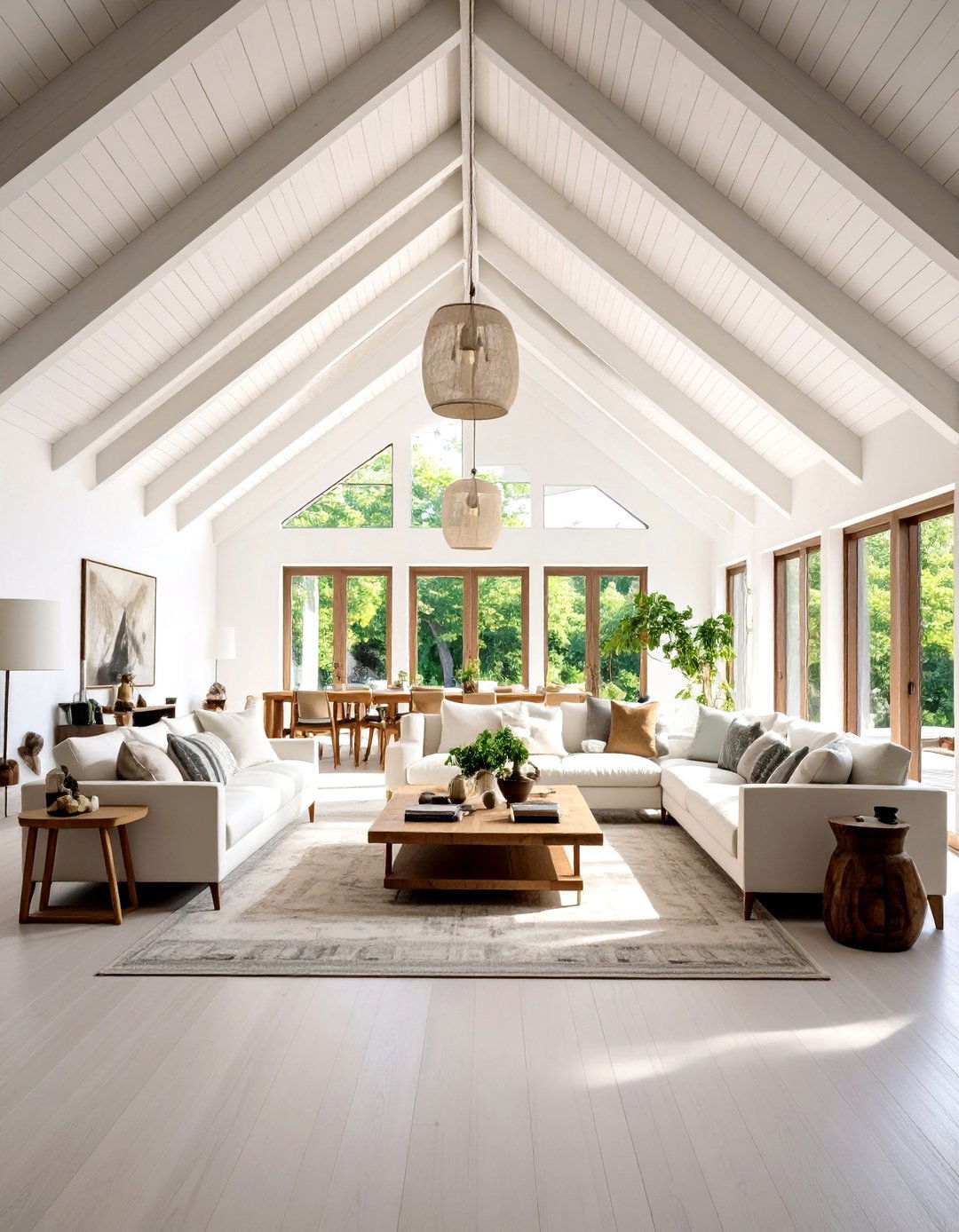 Whitewashed Vaulted Ceiling to Enhance Brightness - 20 Vaulted Ceiling Ideas
