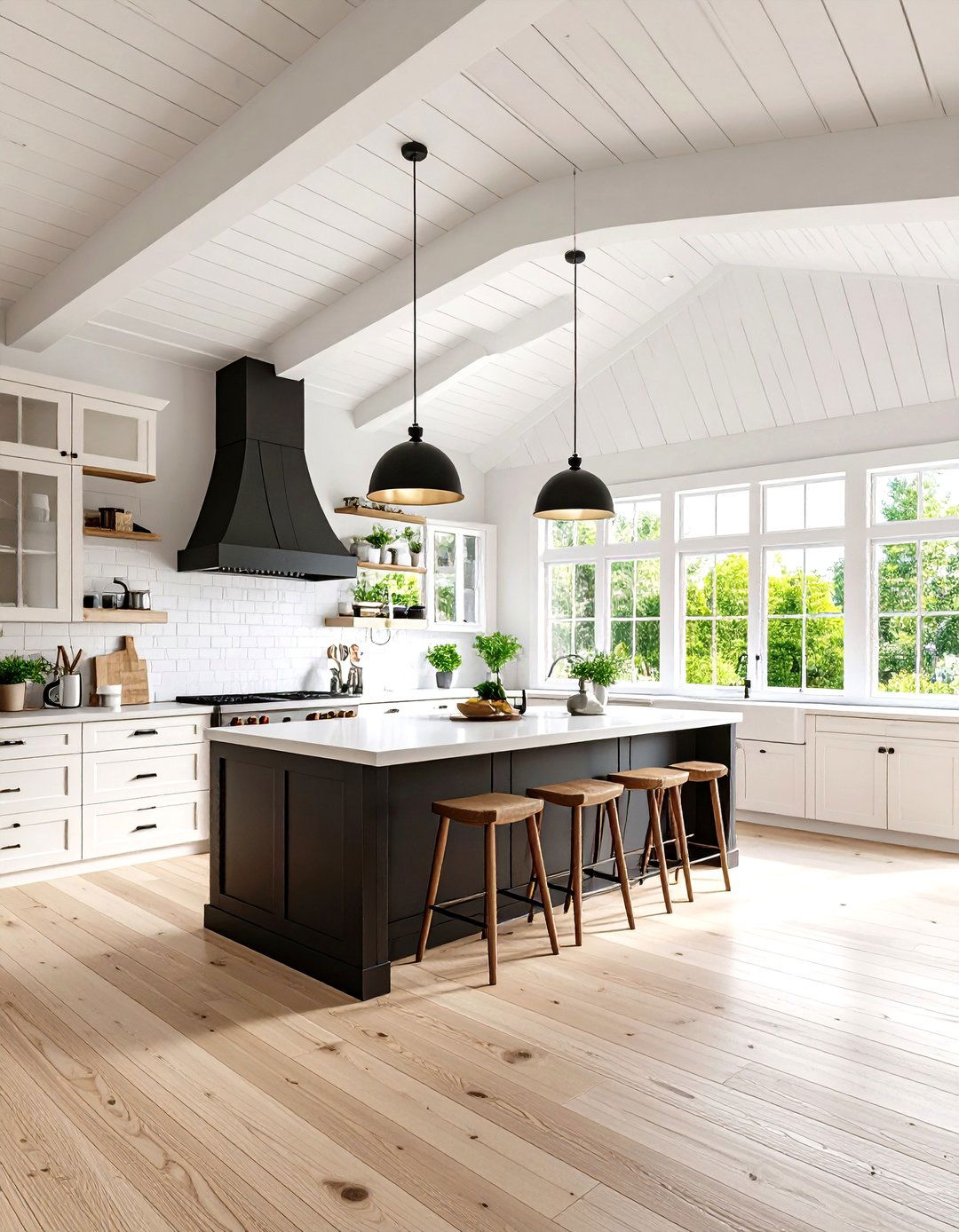 Whitewashed Vaulted Ceilings - 20 Vaulted Ceiling Kitchen Ideas