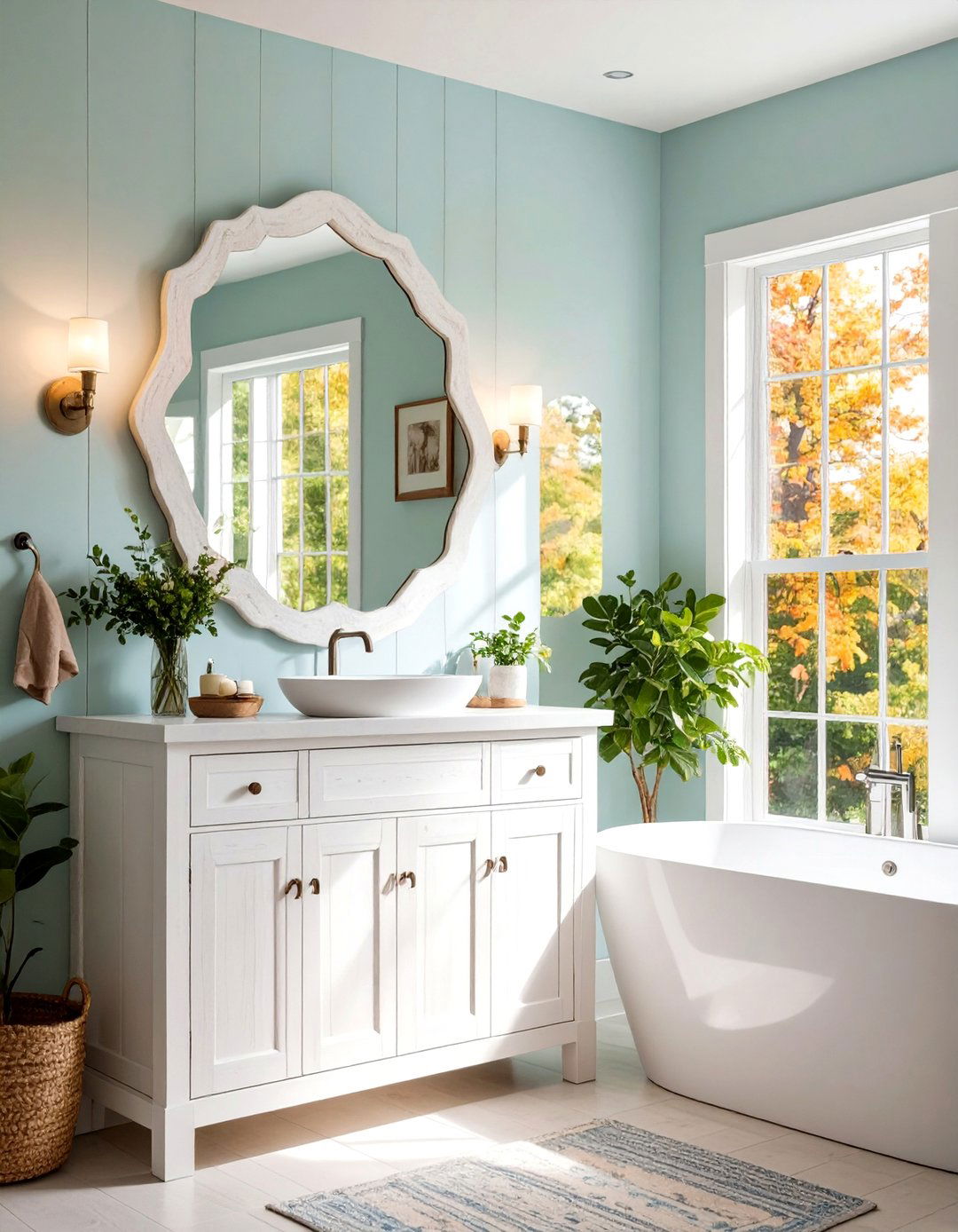 Whitewashed Wood Farmhouse Bathroom Mirrors - 20 Farmhouse Bathroom Mirrors Ideas