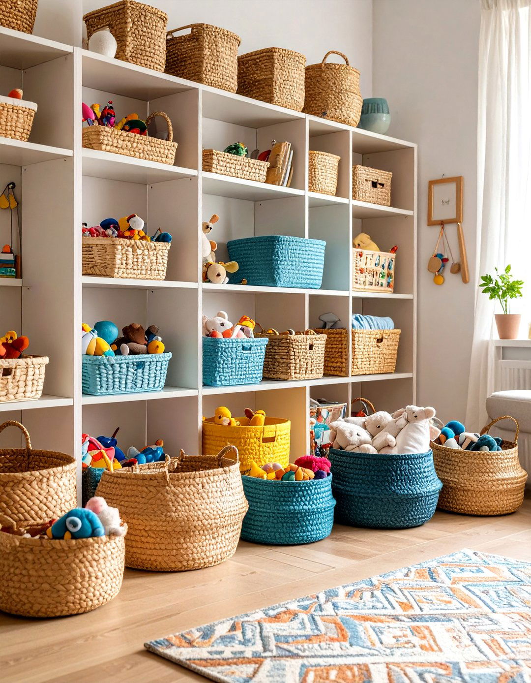 Wicker Basket Living Room Toy Storage Collection - 20 Living Room Toy Storage Ideas