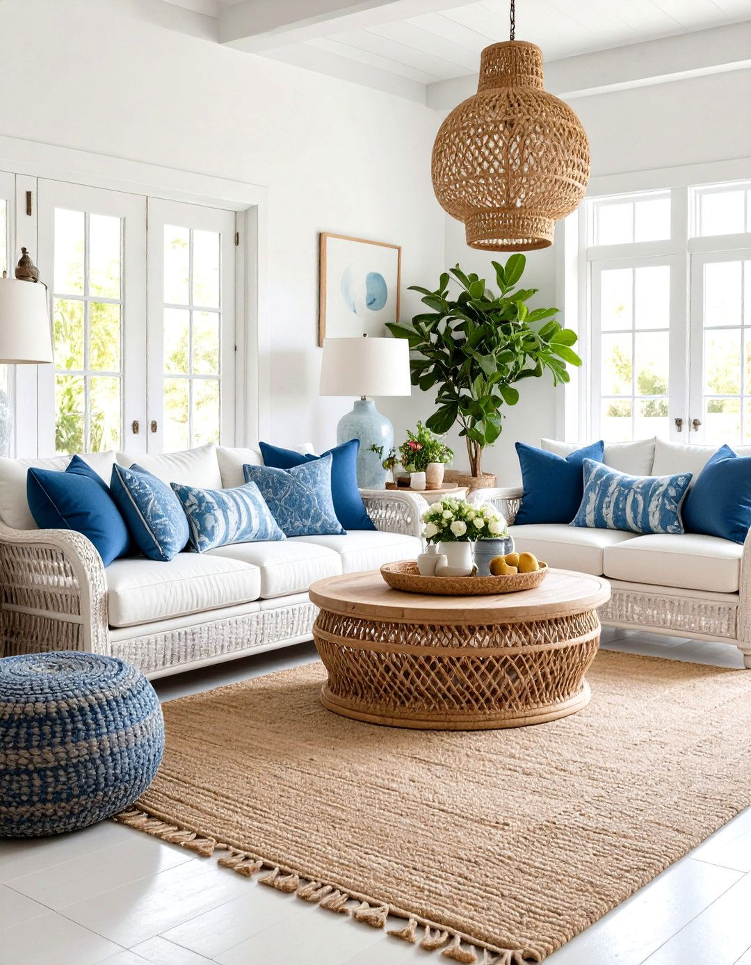 Wicker Cottage Tropical Living Room - 20 Tropical Living Room Ideas