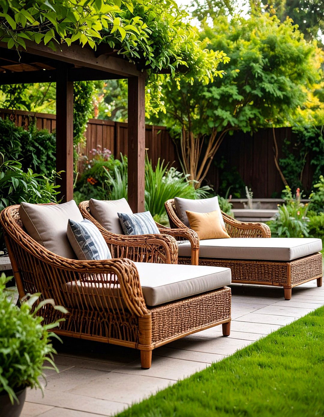 Wicker Lounge Chairs Cozy Weather Resistant Seating - 20 Garden Seating Ideas