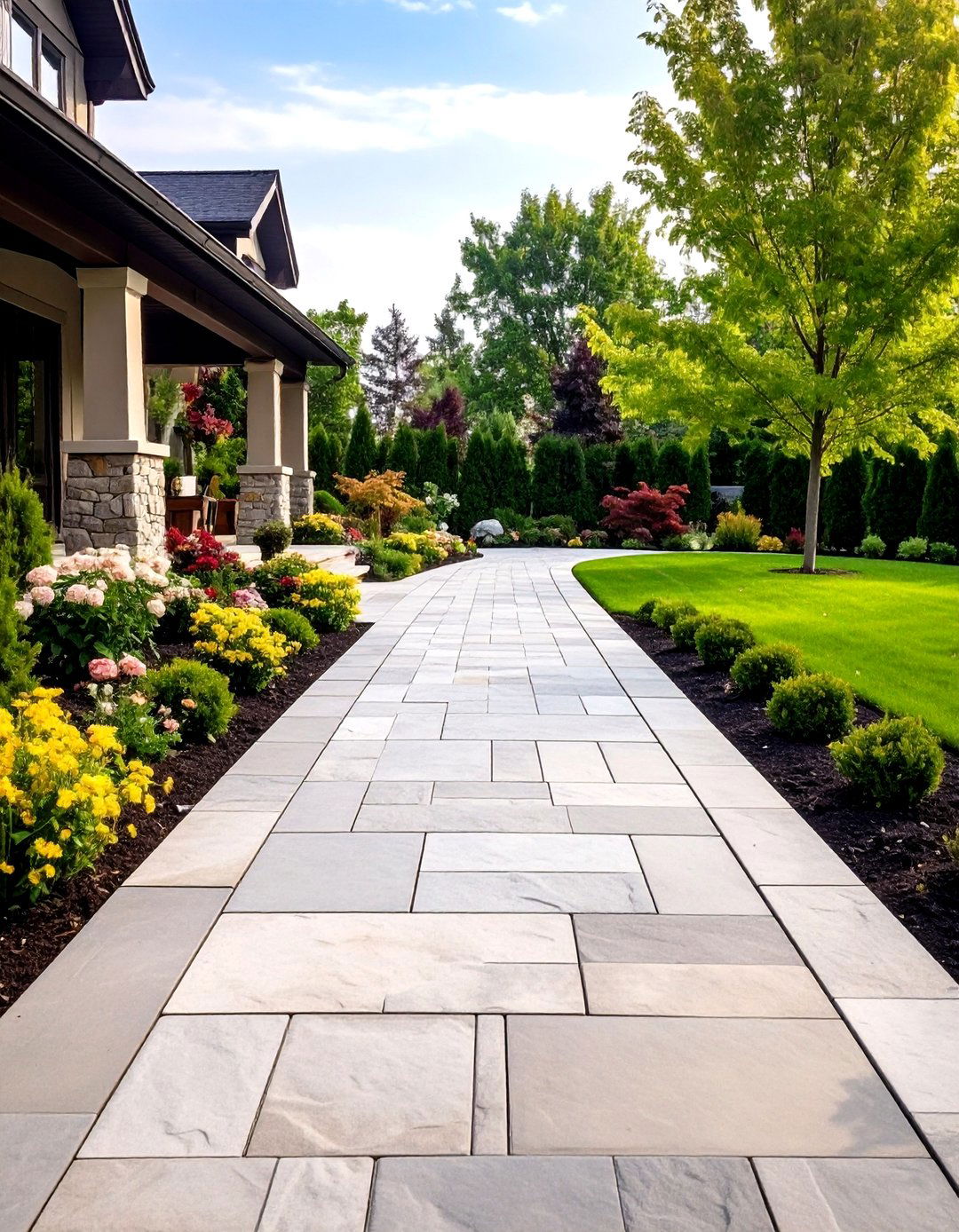 Wide Paver Walkway - 20 Paver Walkway Ideas