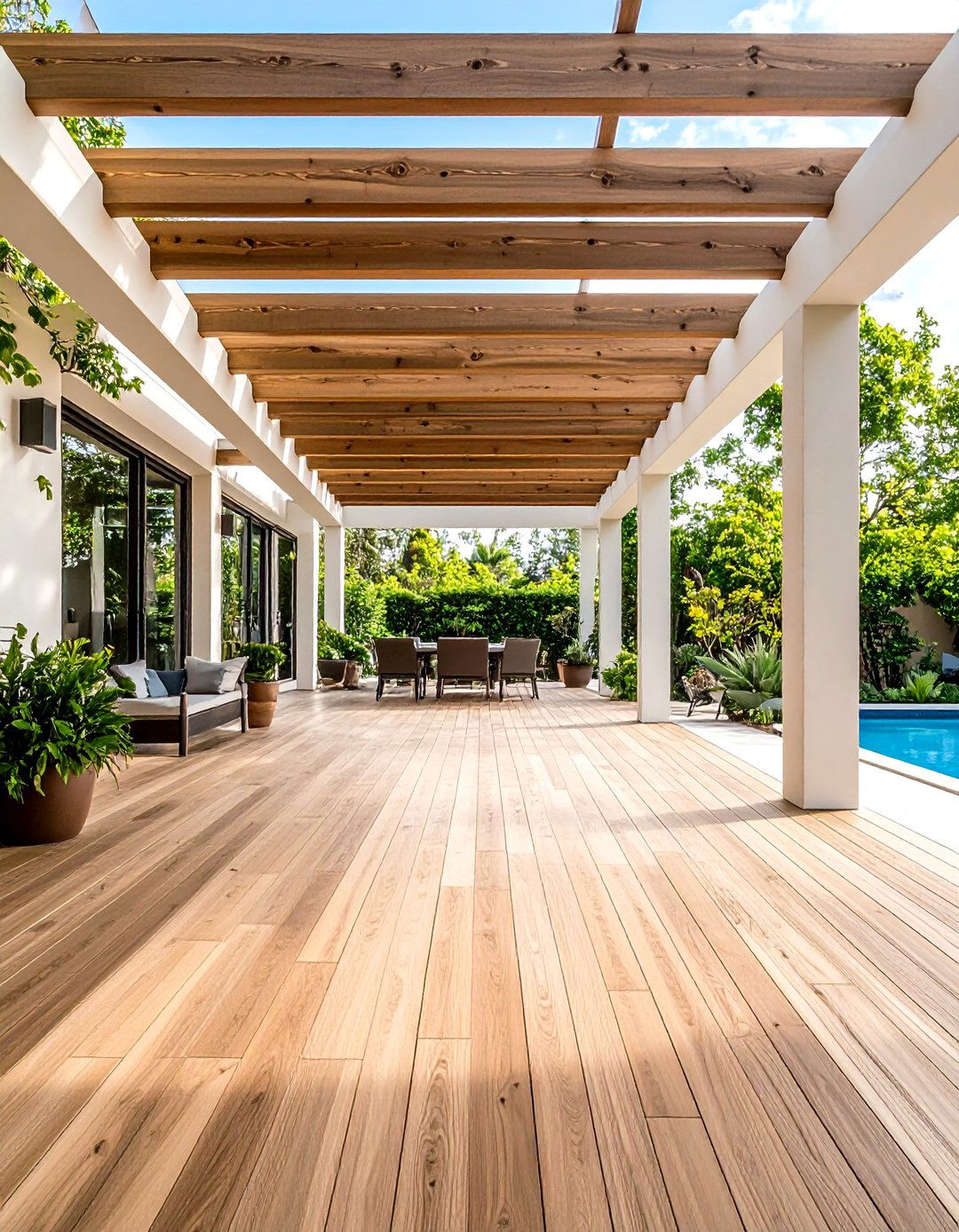 Wide Plank Engineered Pergola Flooring - 20 Pergola Flooring Ideas