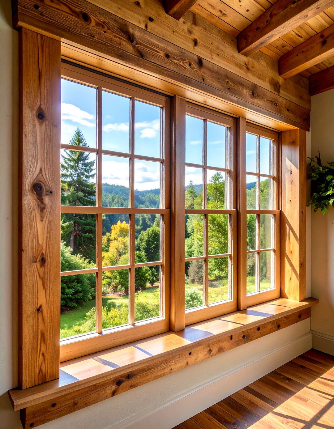 Wide Plank Rustic Window Trim - 20 Farmhouse Interior Window Trim Ideas
