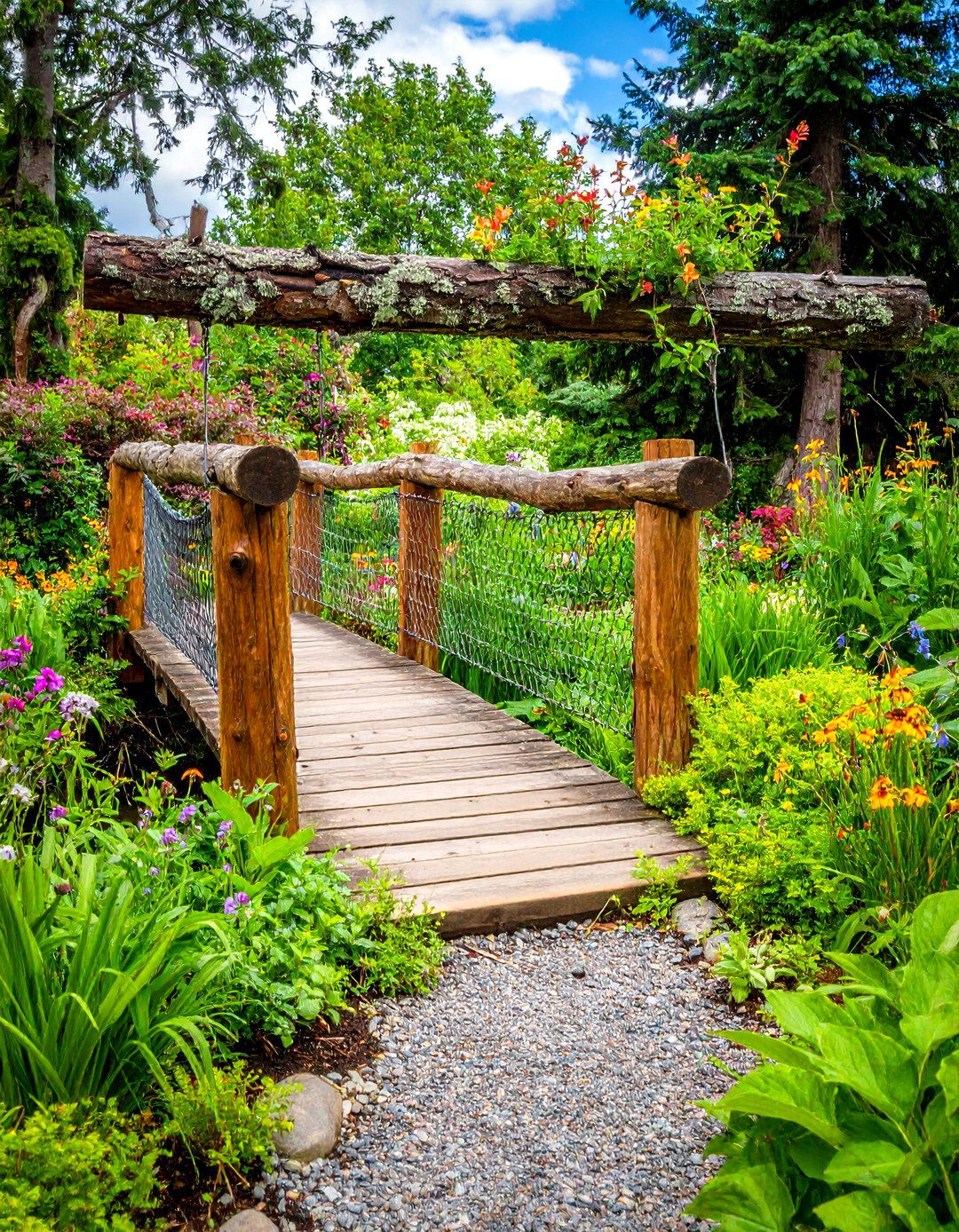 Wildlife Corridor Log Garden Bridge - 20 Garden Bridge Ideas