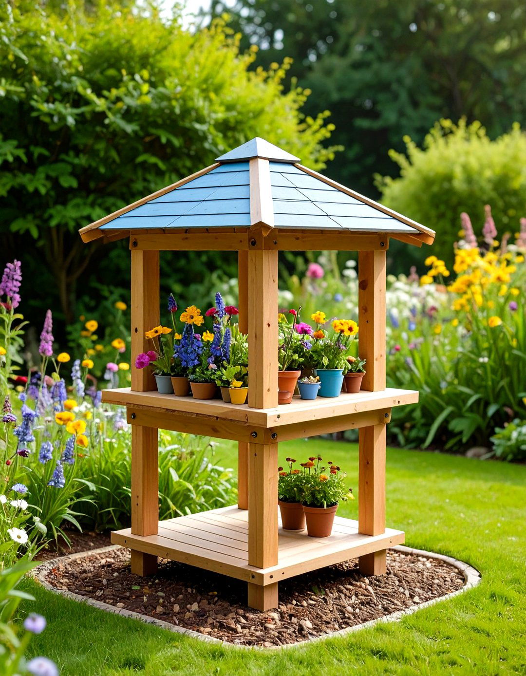 Wildlife Stand and Bird Table Using Sleepers - 20 Garden Sleeper Ideas
