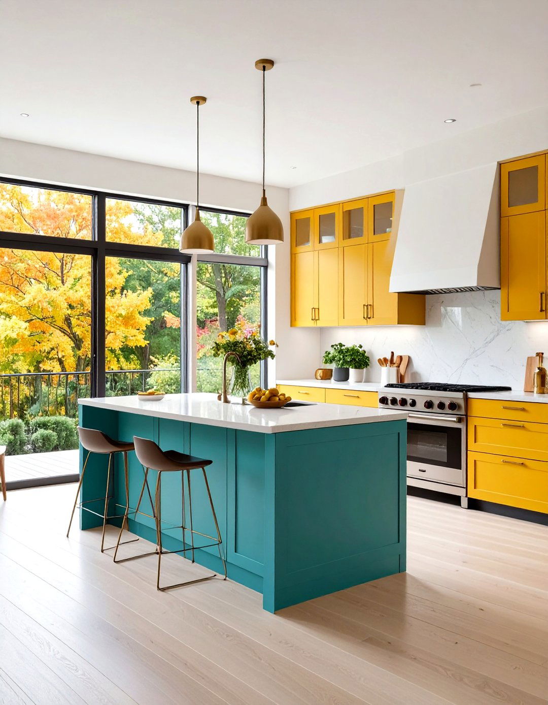 Window Focused Kitchen Without Upper Cabinets - 20 Kitchens Without Upper Cabinets