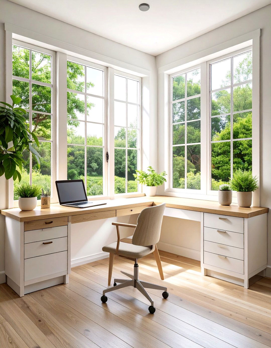 Window Nook Writing Desk - 20 Built-in Desk Ideas