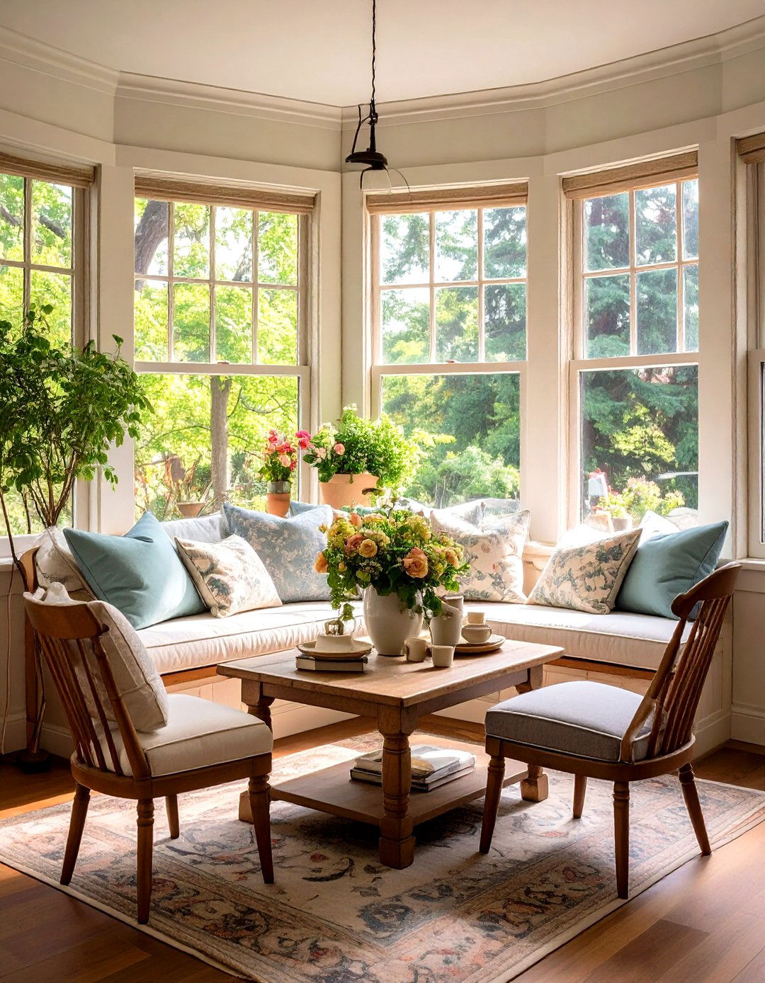 Window Seat Invites Relaxed Conversation in the Craftsman Dining Room - 20 Craftsman Dining Room Ideas
