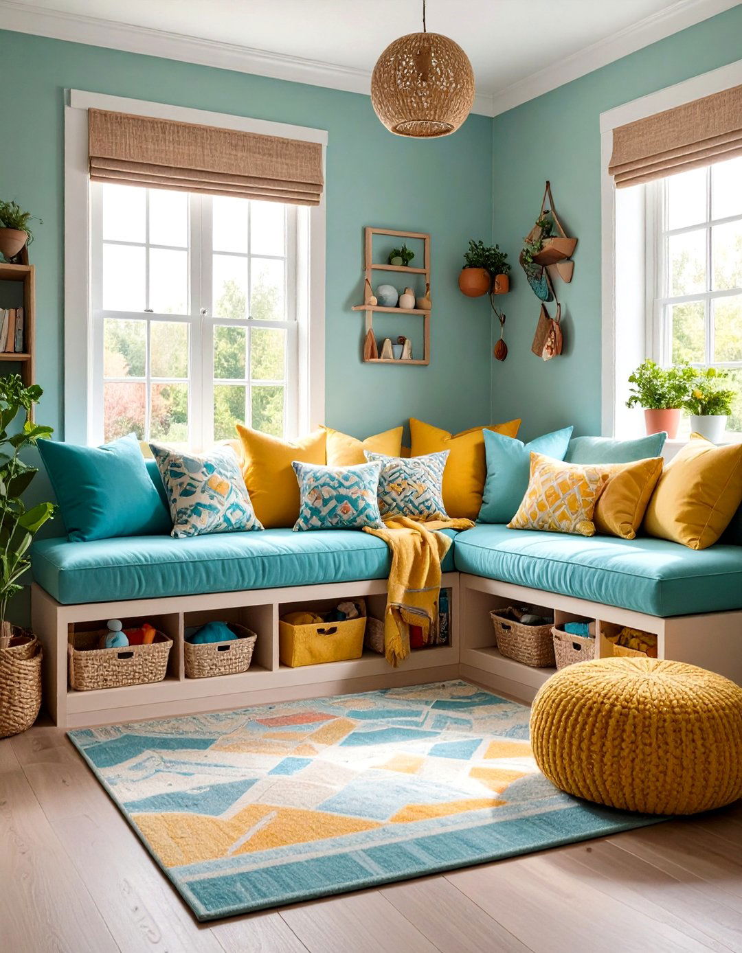 Window Seat Living Room Toy Storage Nook - 20 Living Room Toy Storage Ideas