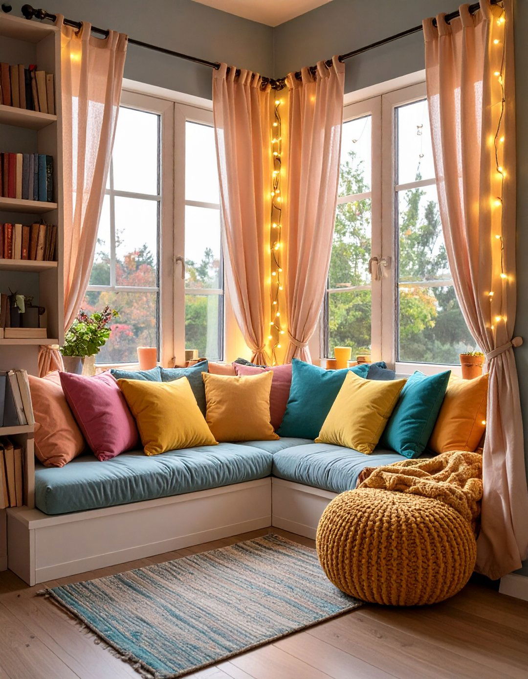 Window Seat Reading Nook - 20 Girl Room Ideas for 10-year-olds