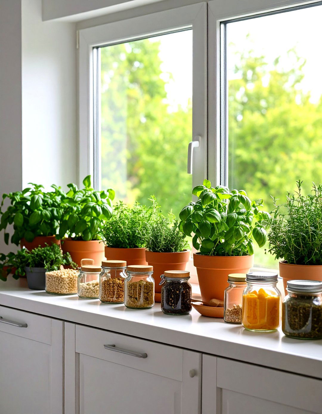 Window Sill Storage for Plants and Produce - 20 Small Kitchen Storage Ideas