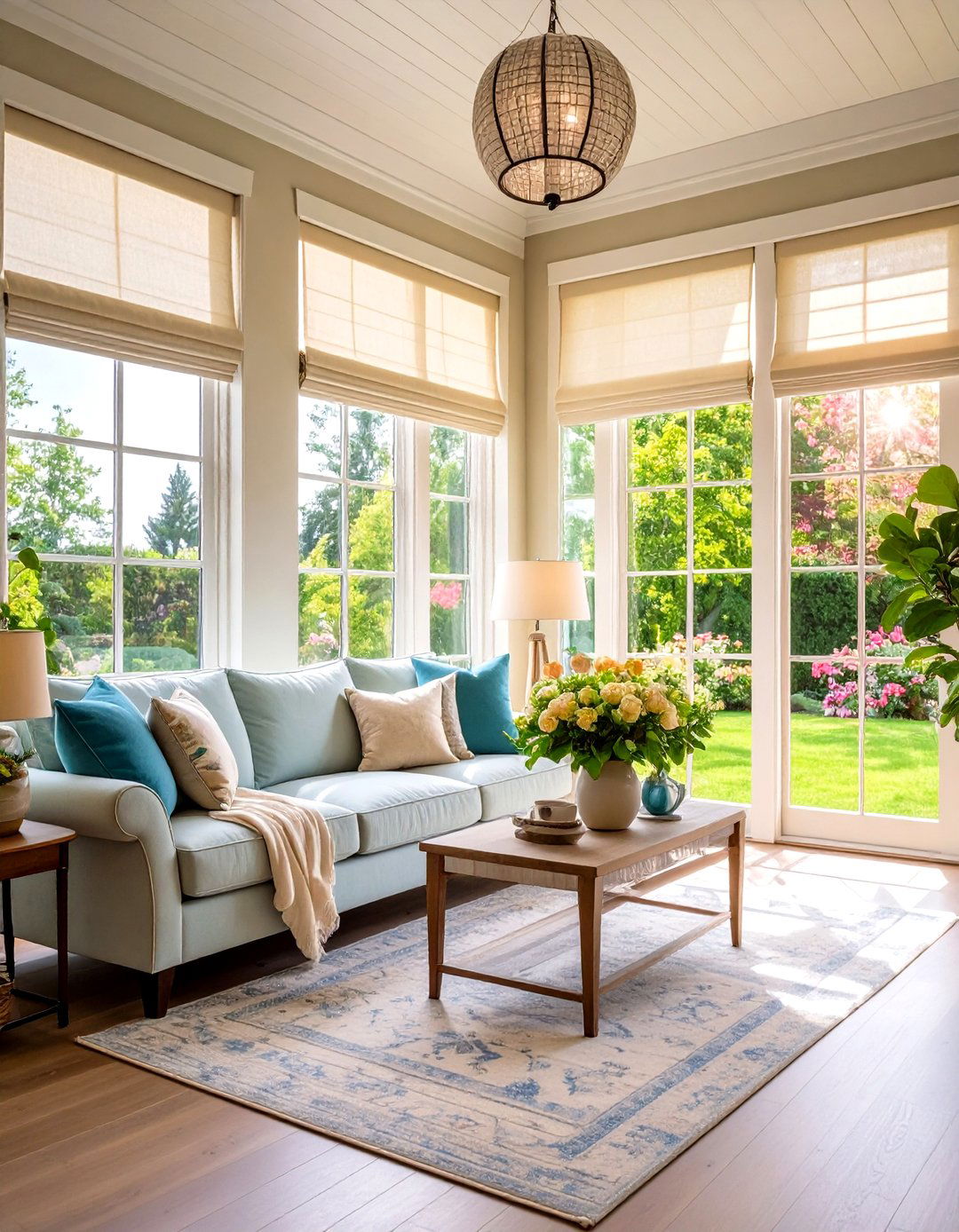 Window Treatments and Blinds - 20 Sunroom Dining Room Ideas