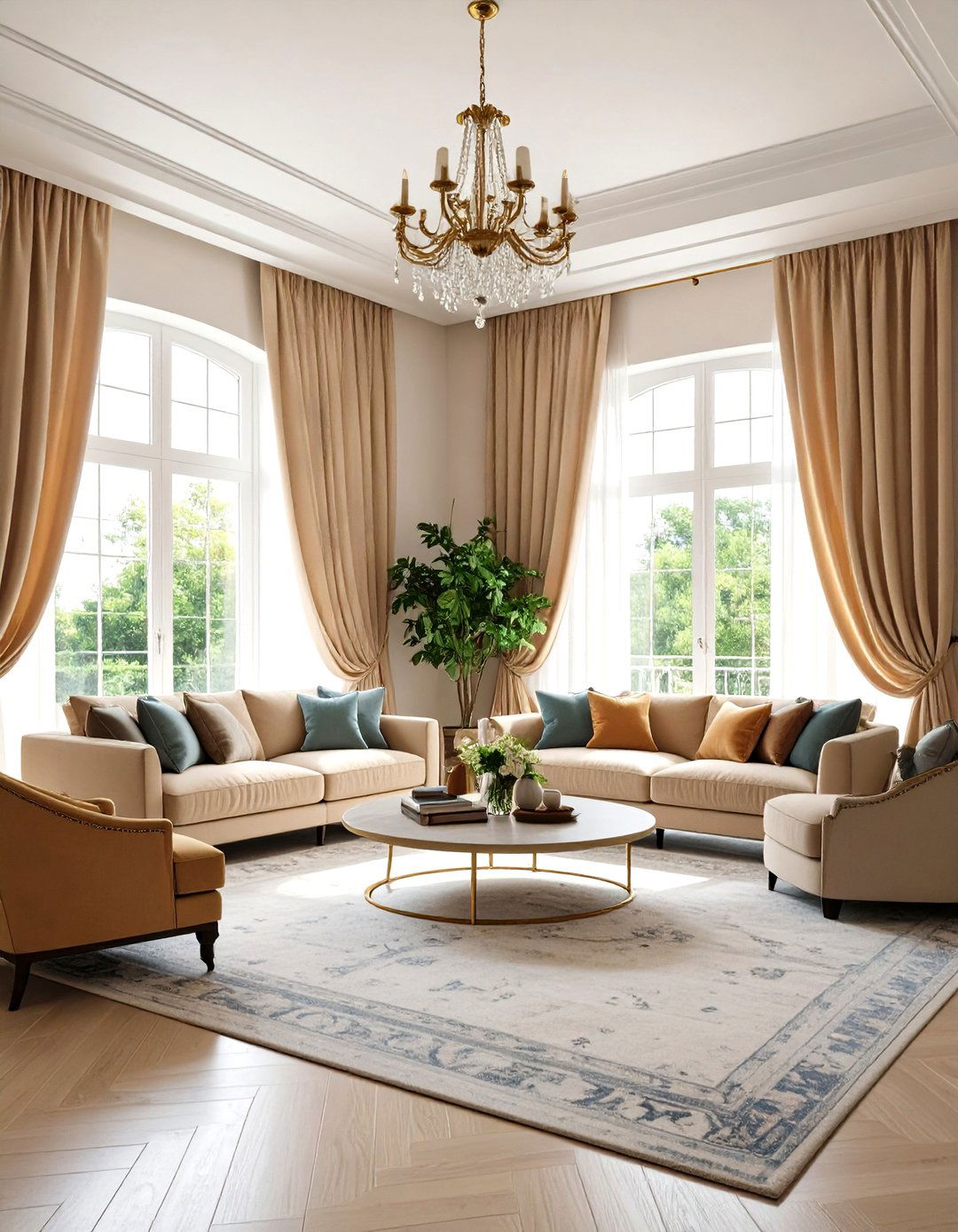 Window Treatments for Transitional Living Room Style - 20 Transitional Living Room Ideas