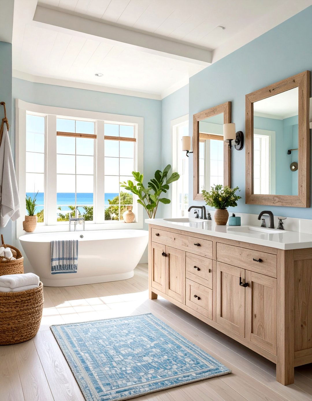 Windowless Bathroom Coastal Serenity Theme - 20 Windowless Bathroom Ideas