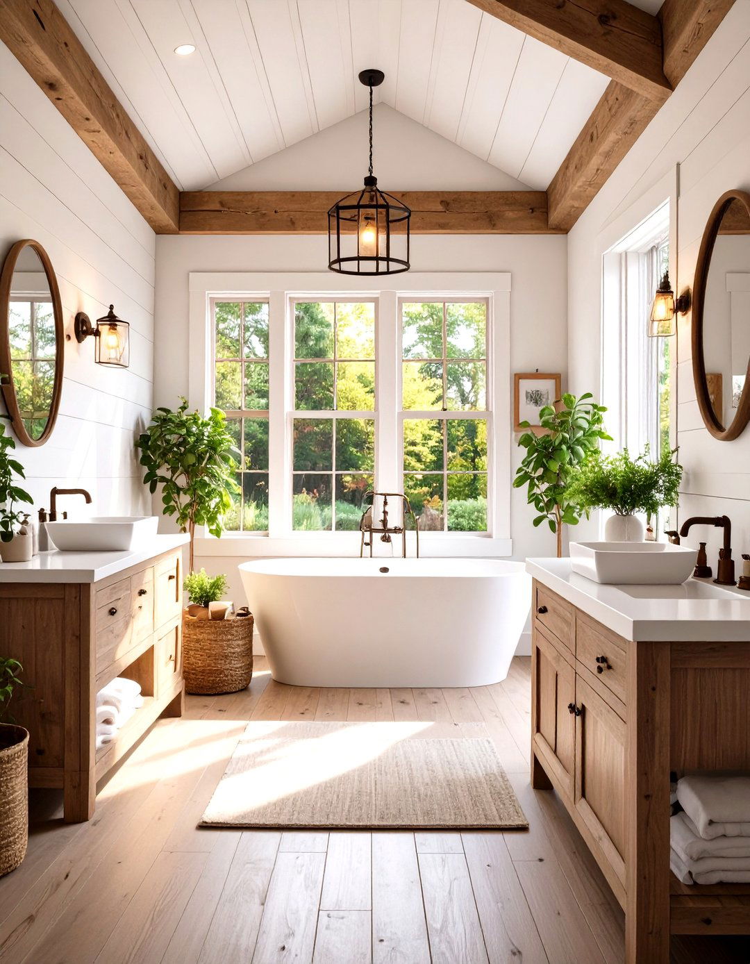 Windowless Bathroom Farmhouse Shiplap Charm - 20 Windowless Bathroom Ideas