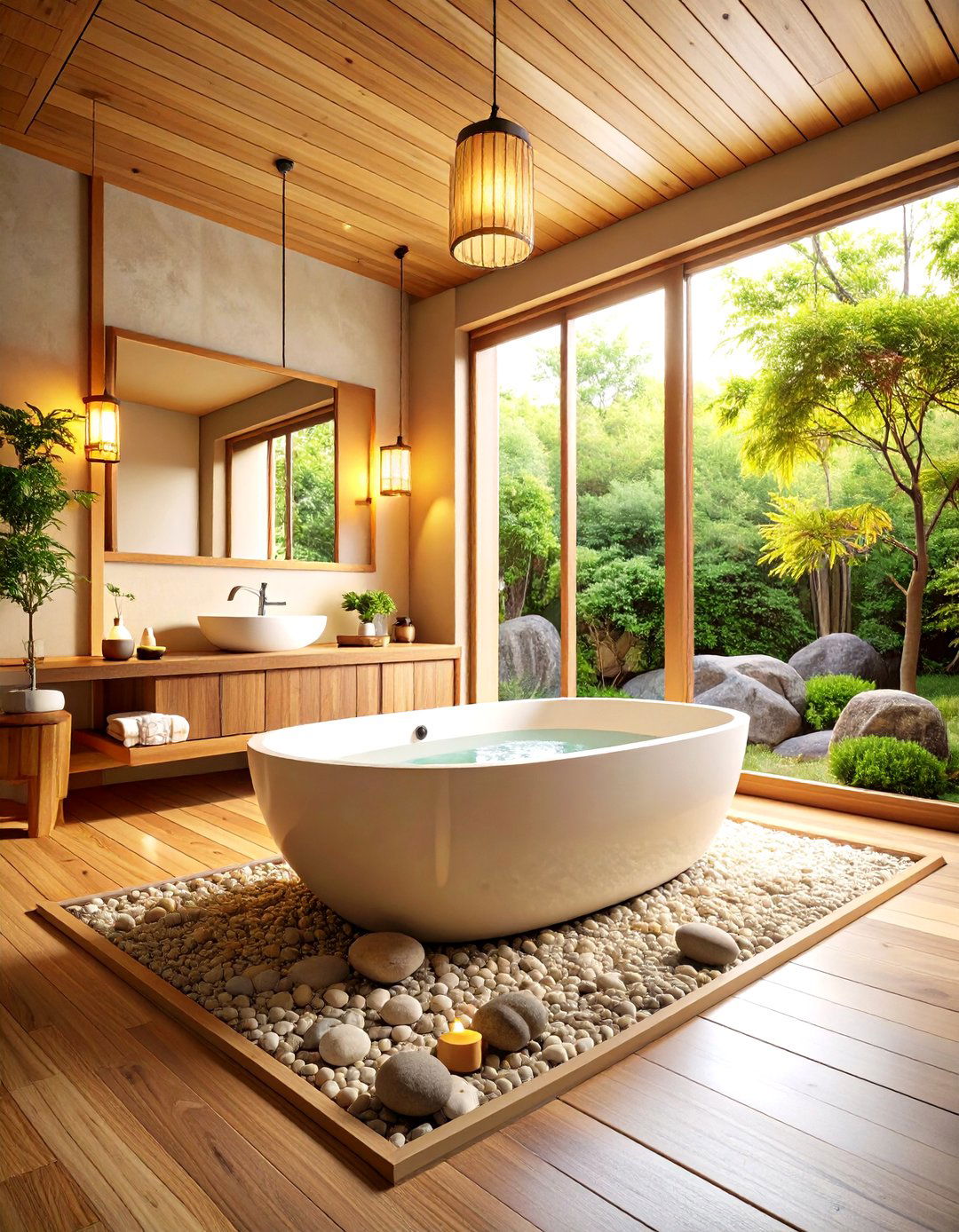 Windowless Bathroom Japanese Soaking Sanctuary - 20 Windowless Bathroom Ideas