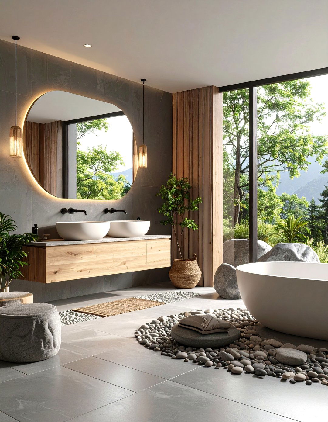 Windowless Bathroom Minimalist Zen Spa Design - 20 Windowless Bathroom Ideas