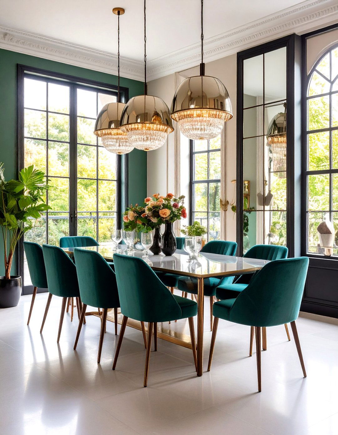 Windowpane Mirror Echoing Architecture - 20 Dining Room Mirror Ideas