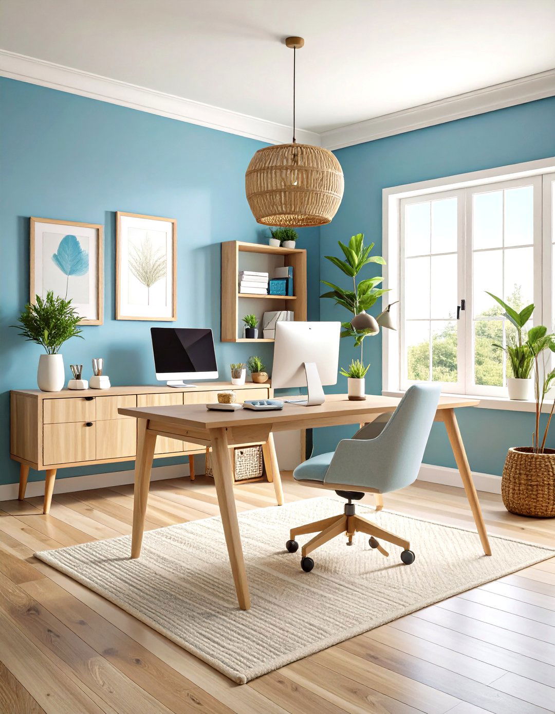 Windy Sky Tranquil Home Office Paint Color - 20 Home Office Paint Colors