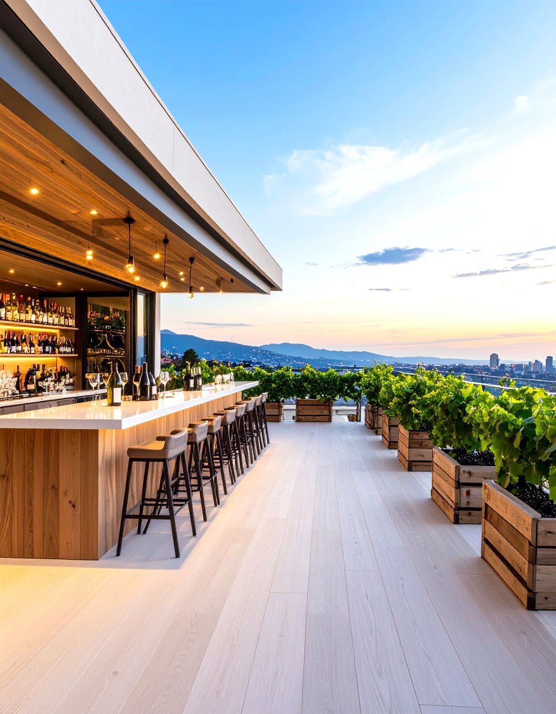 Wine Cellar Tasting Penthouse Balcony - 20 Penthouse Balcony Ideas
