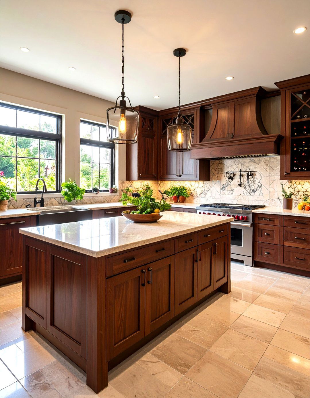 Wine Country Mediterranean Kitchen with Vineyard Inspiration - 20 Mediterranean Kitchen Ideas