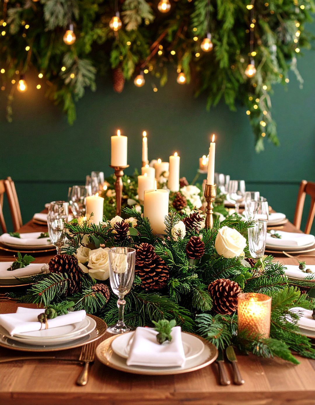 Winter Wedding Evergreen and Pinecone Centerpieces - 20 Winter Wedding Ideas