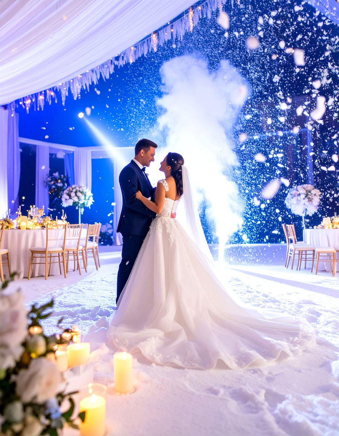 Winter Wonderland Snow Machine Wedding Send off - 20 Wedding Send-off Ideas