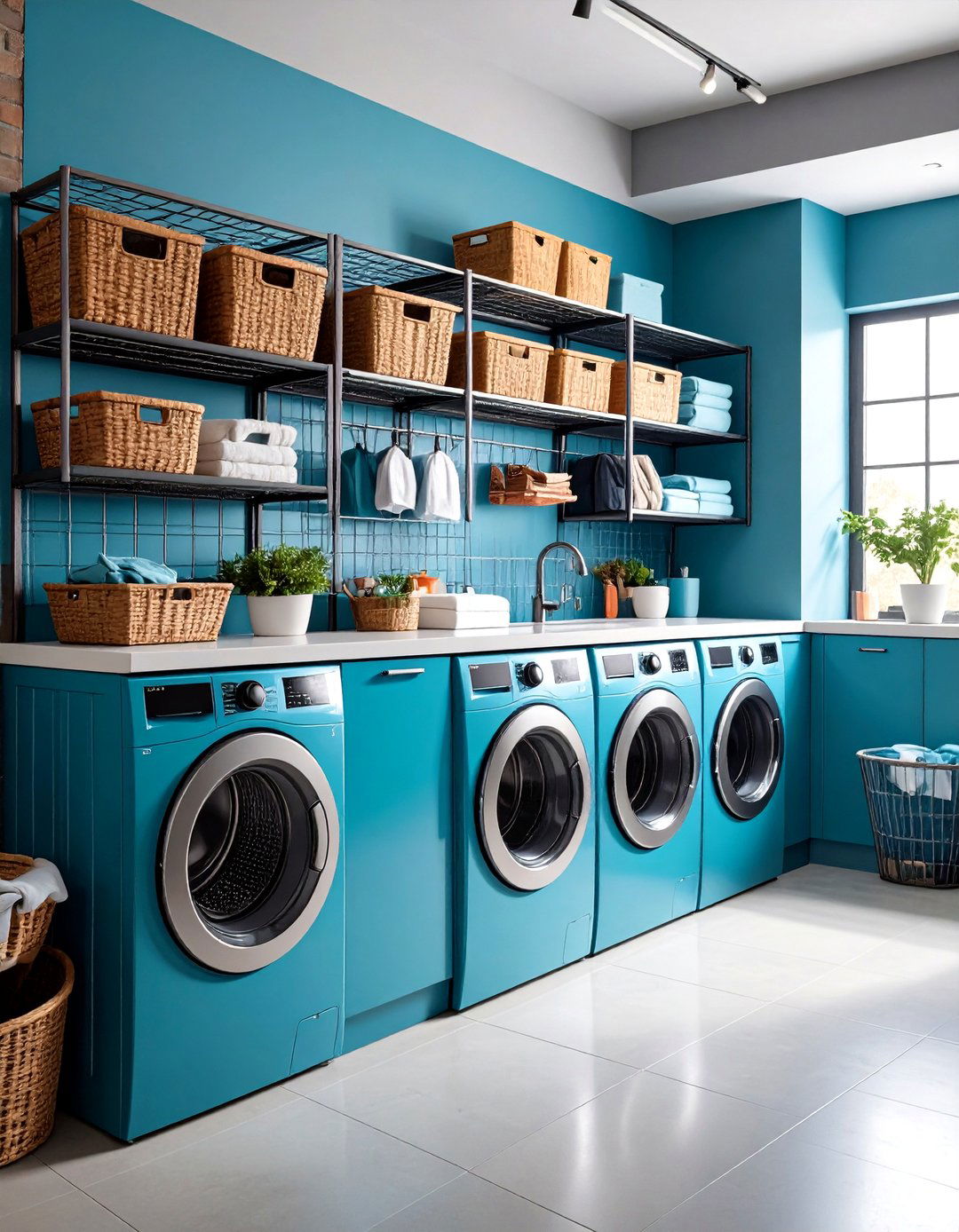 Wire Grid Laundry Room Storage Wall Organization Systems - 20 Laundry Room Storage Ideas