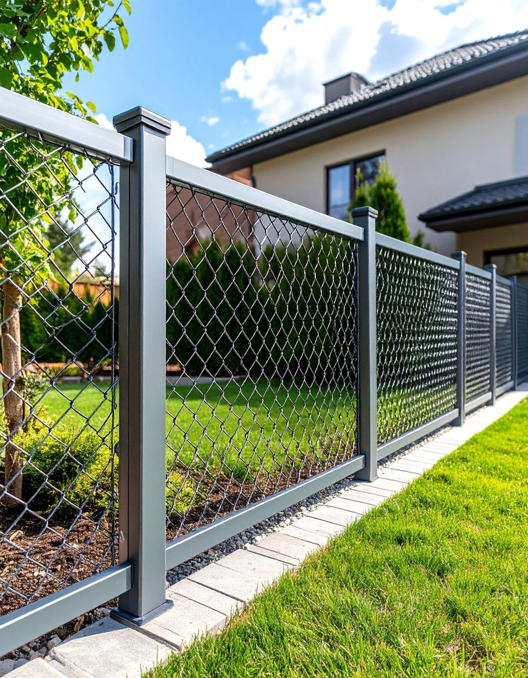 Wire Mesh Dog Fence with Welded Steel Construction - 20 Dog Fence Ideas