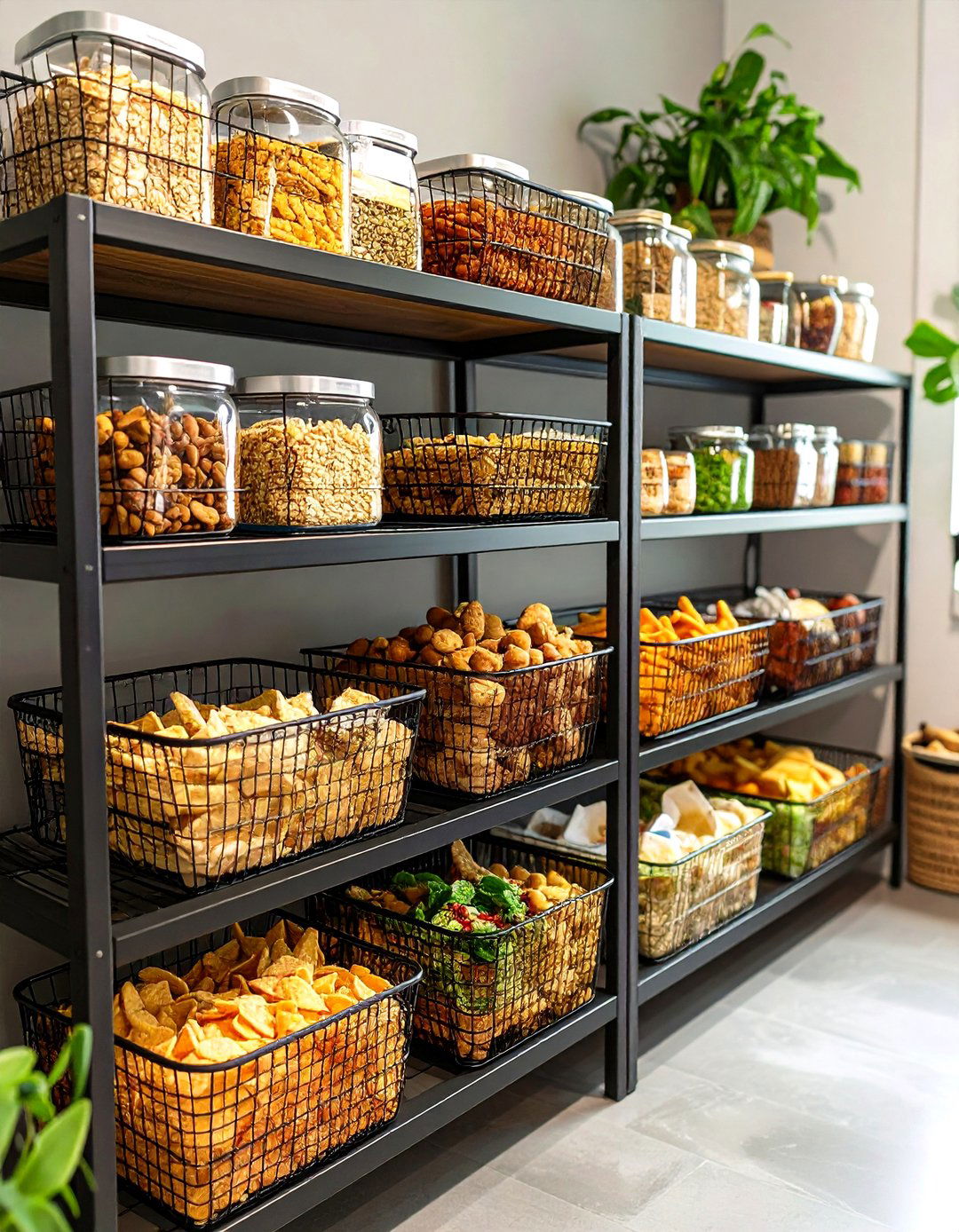 Wire Storage Baskets from Dollar Tree - 20 Snack Storage Ideas