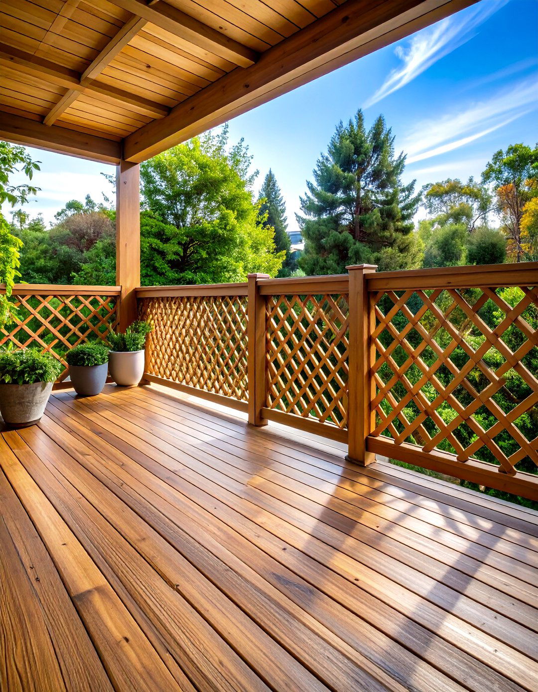 Wood Deck Railing Lattice Pattern