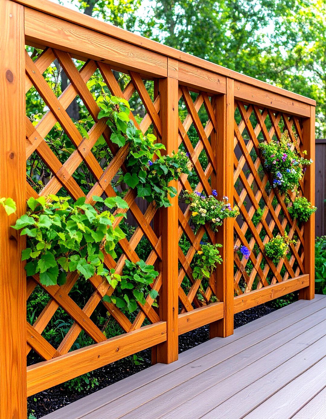 Wood Deck Railing Trellis Design - 20 Wood Deck Railing Ideas