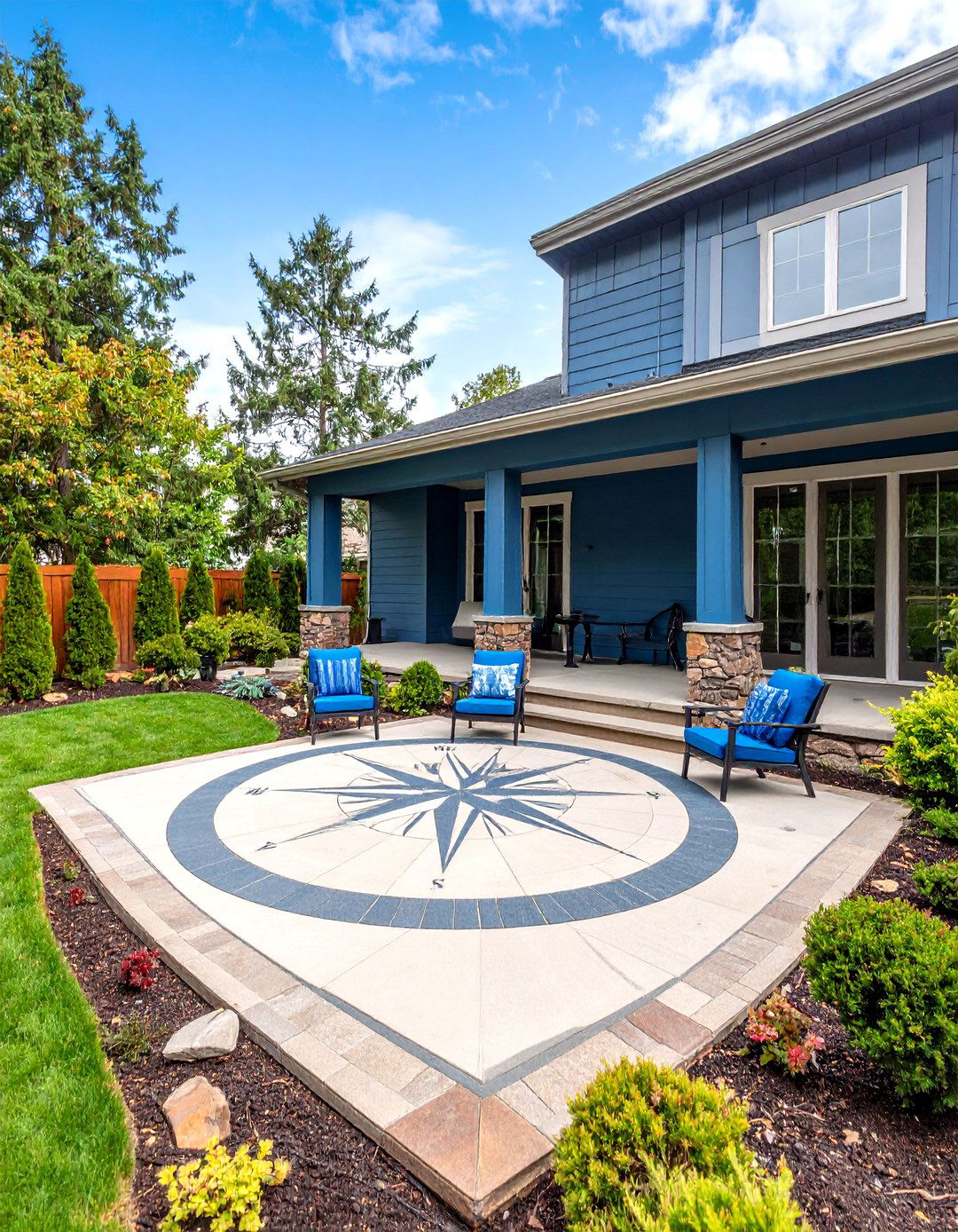 Wood Grain Accent - 20 Stamped Concrete Patio Ideas