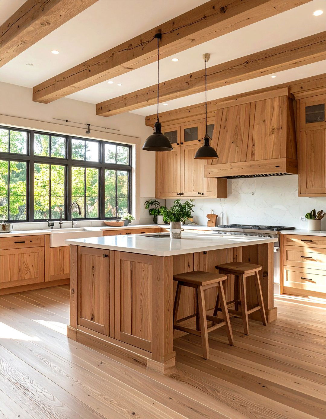 Wood Grain Summer Kitchen Warmth - 20 Summer Kitchen Ideas