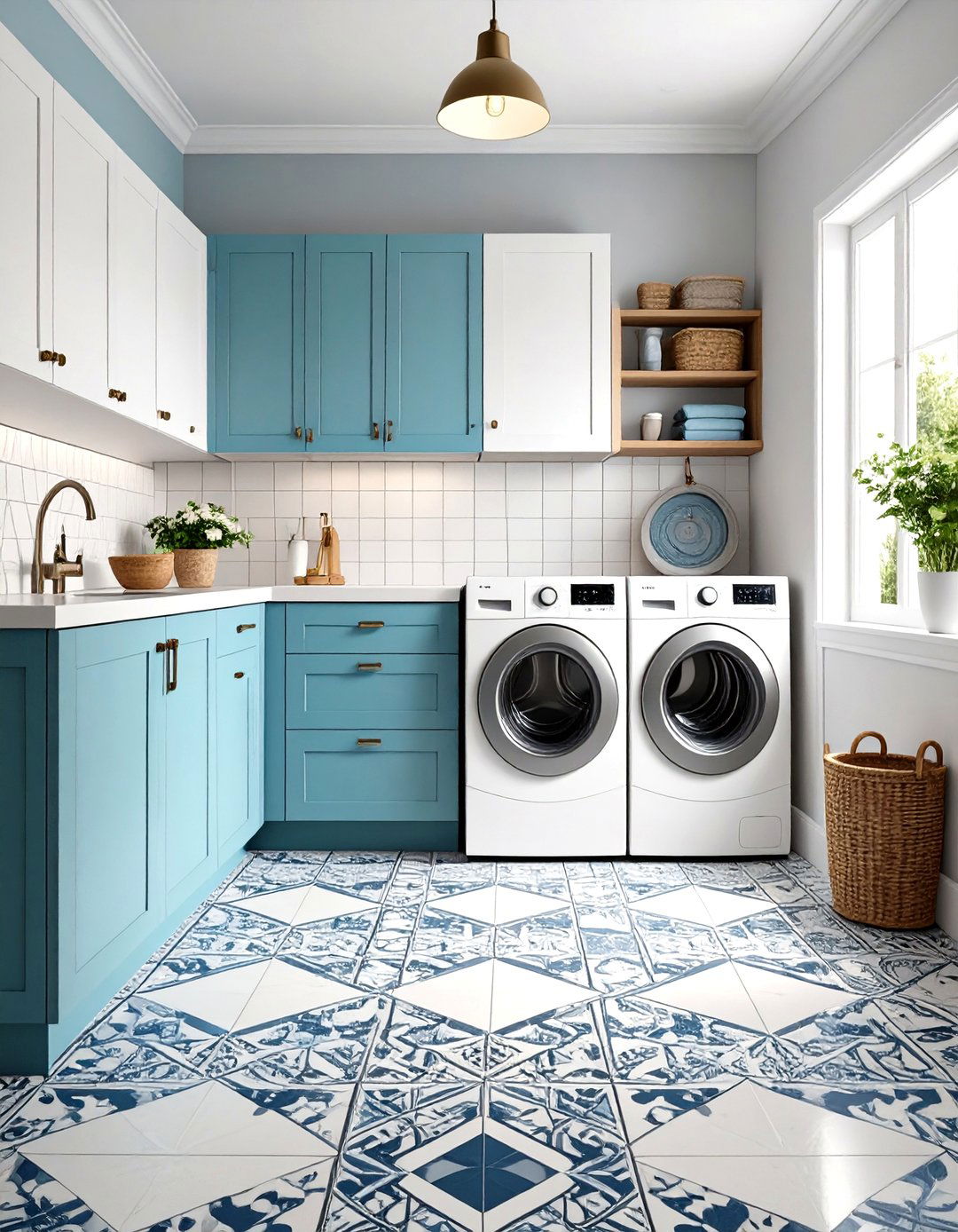 Wood Look Porcelain Laundry Room Floor Planks with Realistic Grain - 20 Laundry Room Floor Ideas
