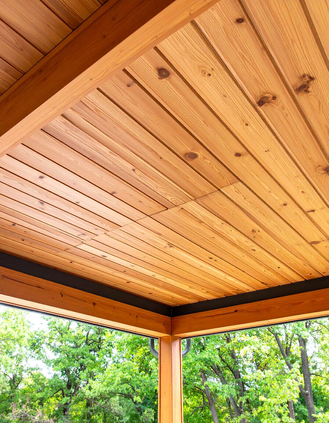 Wood Look Vinyl for Rustic Charm - 20 Vinyl Porch Ceiling Ideas