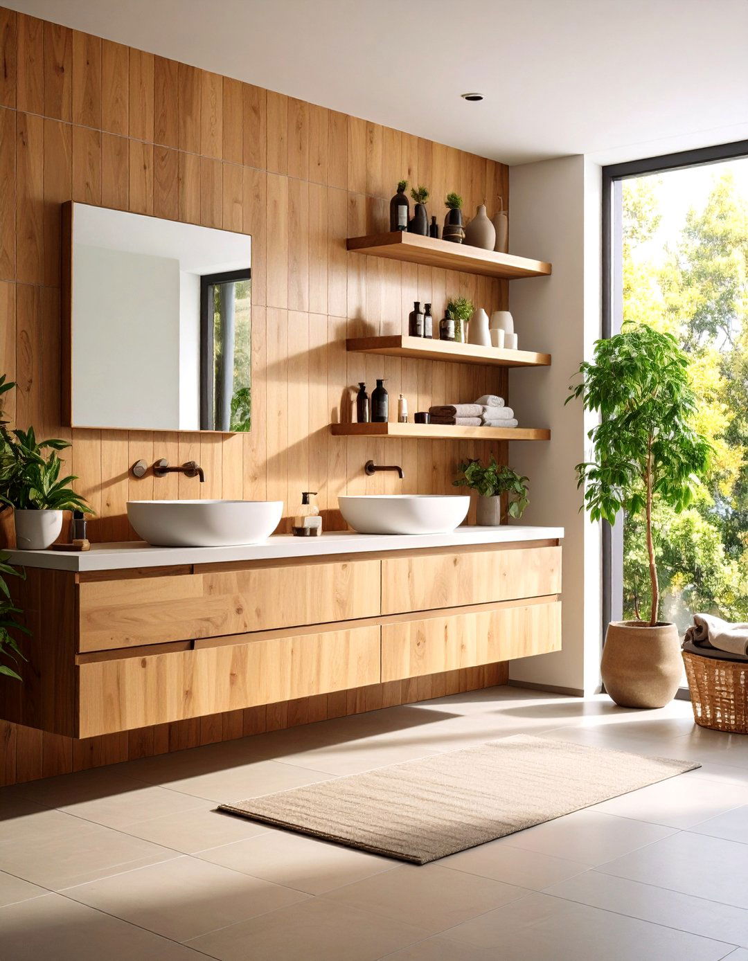Wood Look Warmth - 20 Small Ensuite Design Ideas