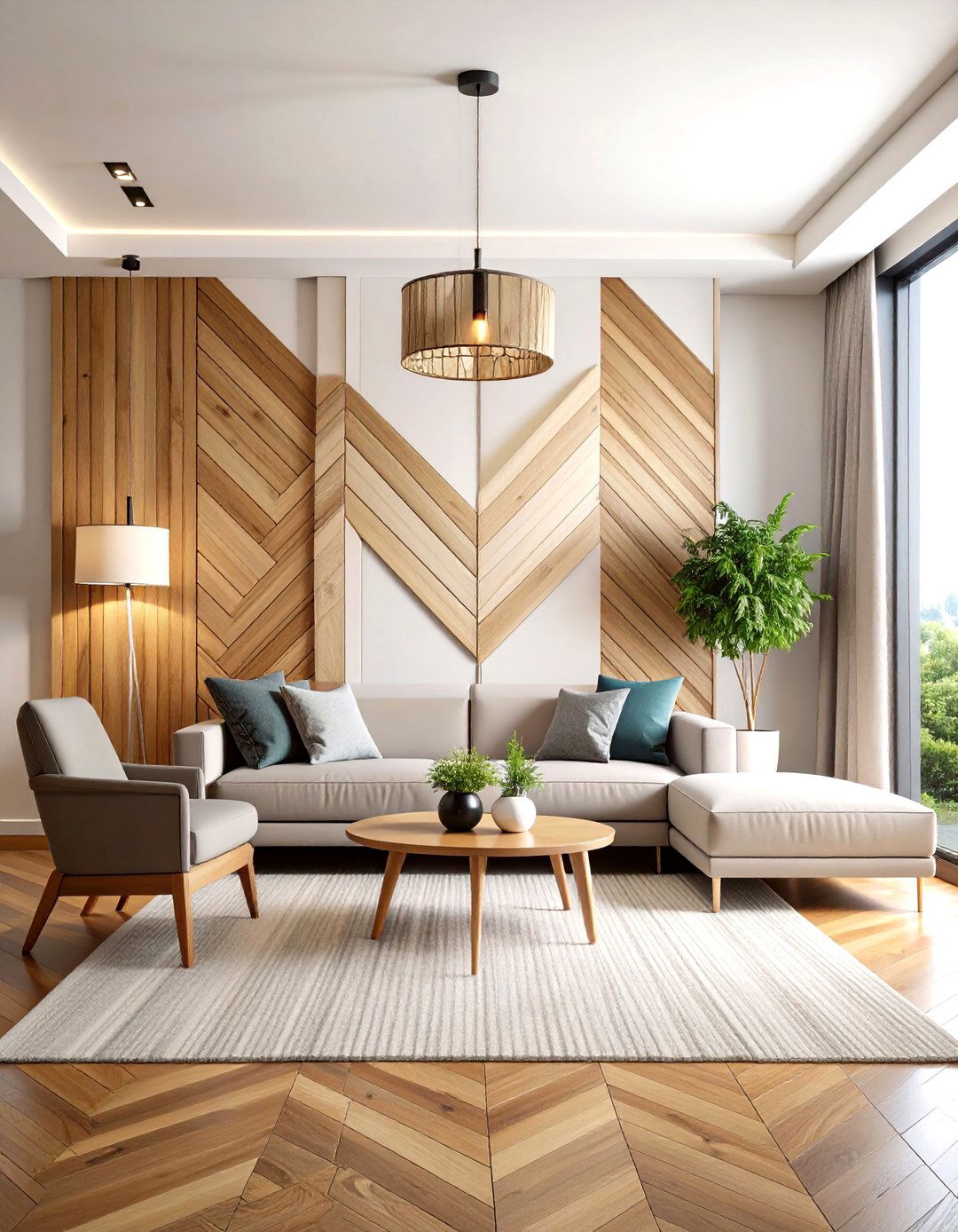 Wood Panel Grid Accent Wall - 20 Wood Accent Wall Ideas