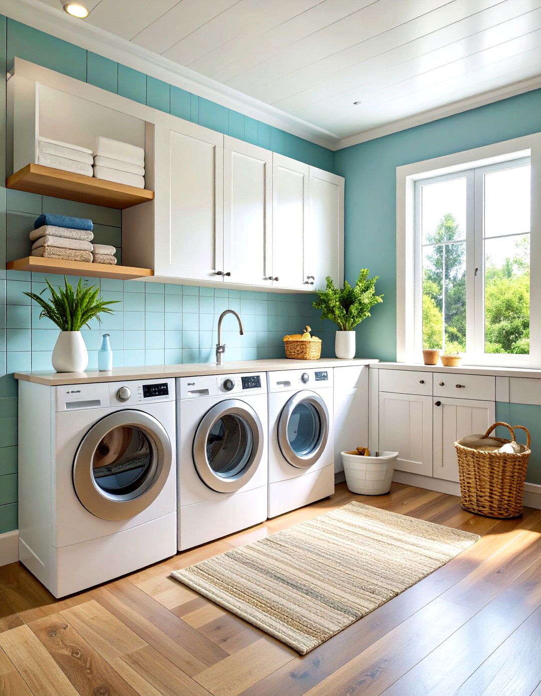 Wood Plank Shiplap Laundry Room Backsplash - 20 Laundry Room Backsplash Ideas