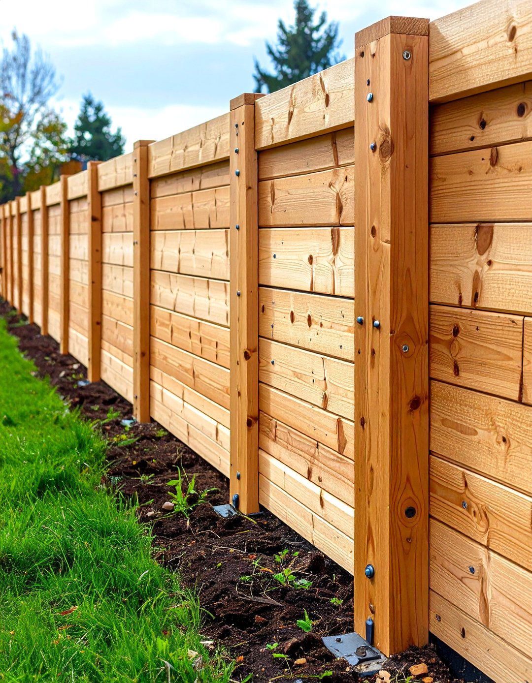Wood Retaining Wall with Deadman Anchors - 20 Wood Retaining Wall Ideas