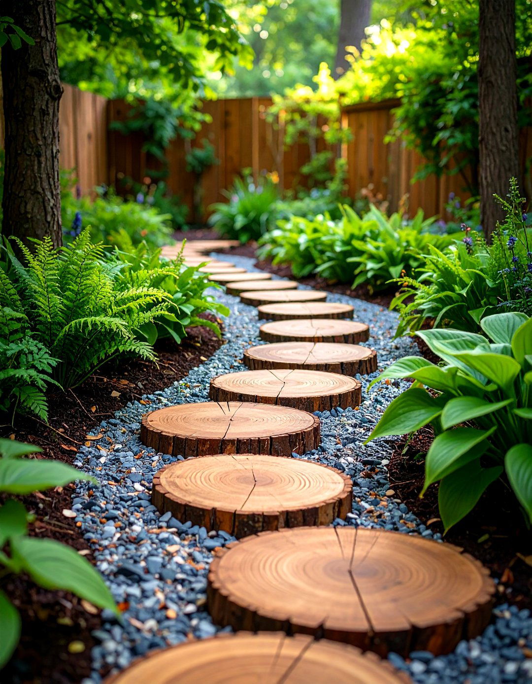 Wood Slice Woodland Path - 20 walkway ideas