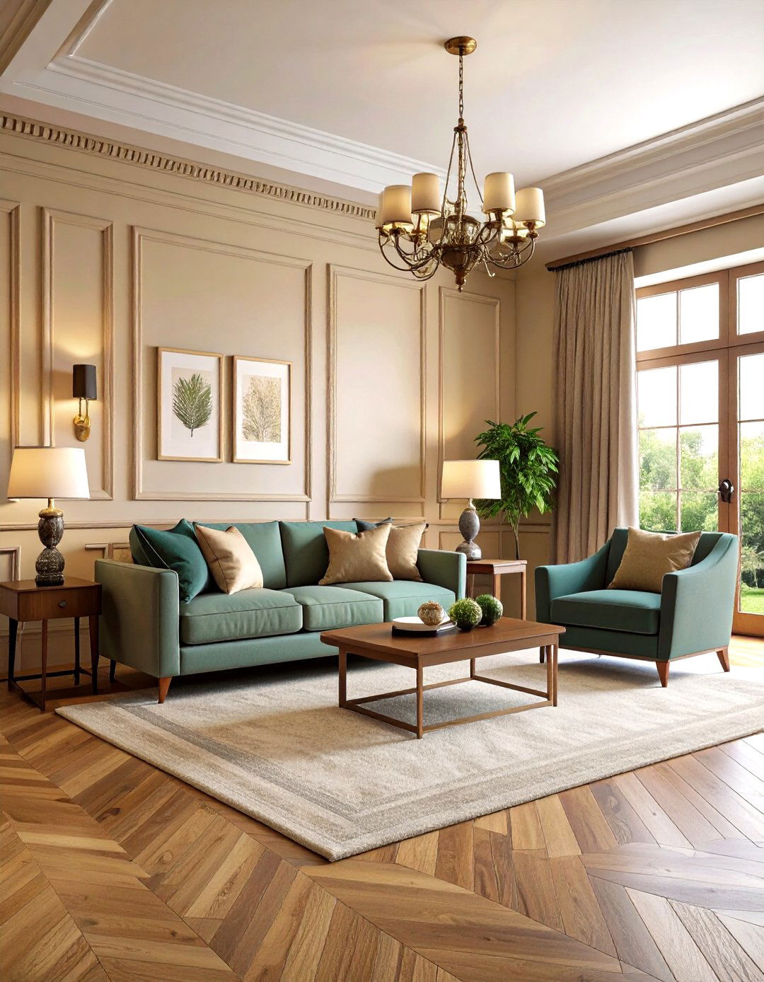 Wood Trim Details for Transitional Living Room Elegance - 20 Transitional Living Room Ideas