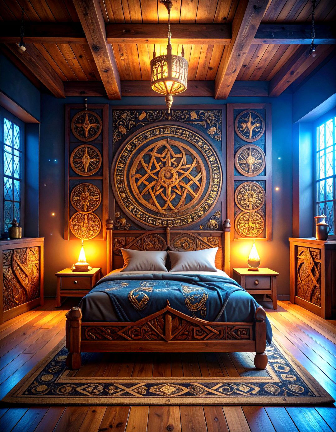 Wooden Carvings and Norse Symbols - 20 Viking Bedroom Ideas