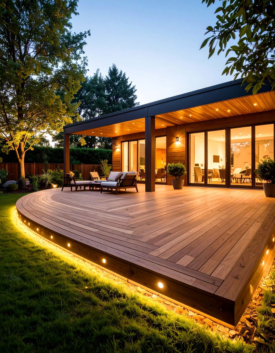 Wooden Deck Extension - 20 Semi Circle Patio Ideas and Inspiration